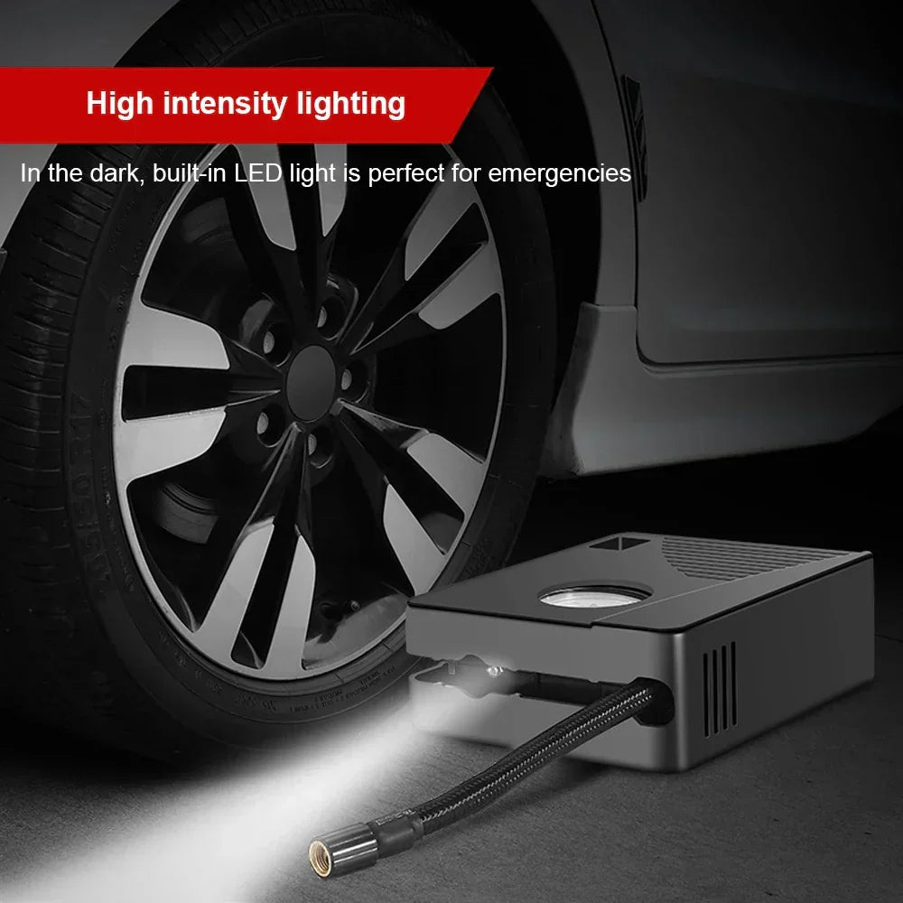 12V 96W Portable Tire Inflator 100PSI Mini Air Compressor Black
