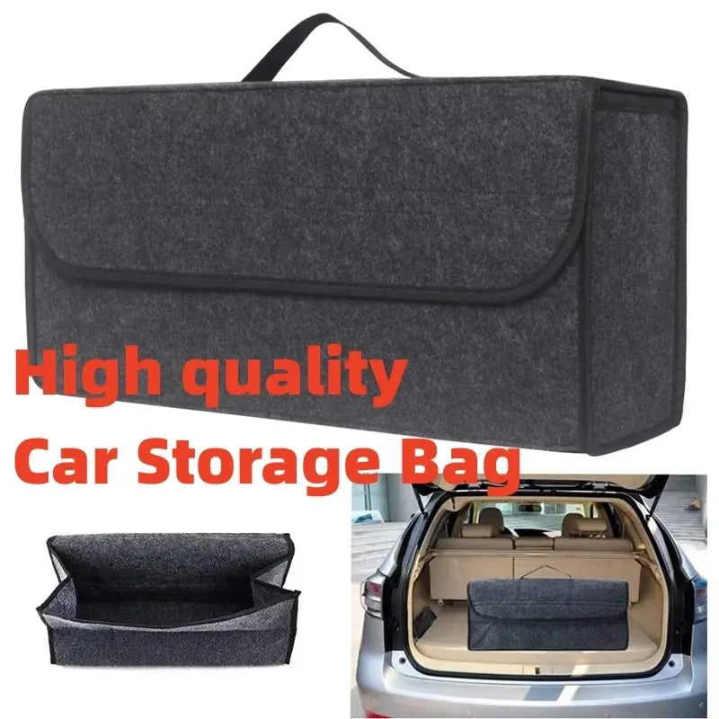 Large Anti Slip Car Trunk Organizer Soft Felt Storage Box Grey