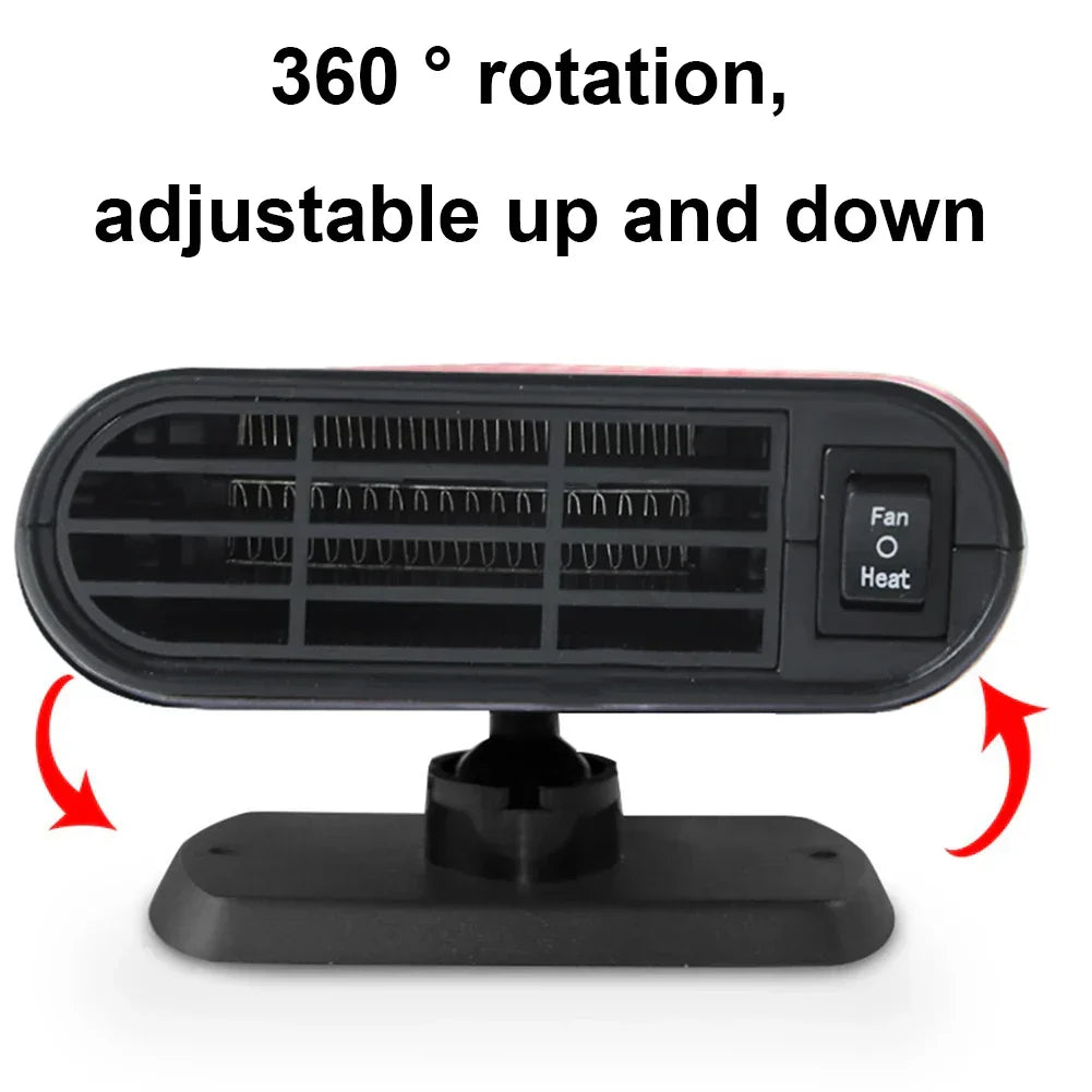 Electric Car Heater Cooling Fan  Windshield Defogger Demister Red