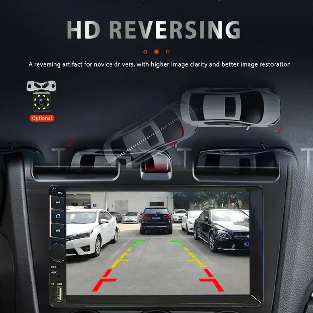 7 2DIN Touchscreen Car Stereo Black