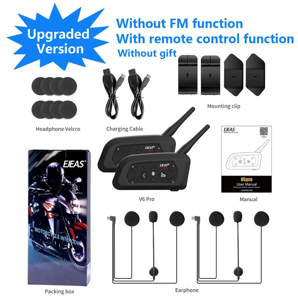 1200M Bluetooth Motorcycle Helmet Intercom Headset