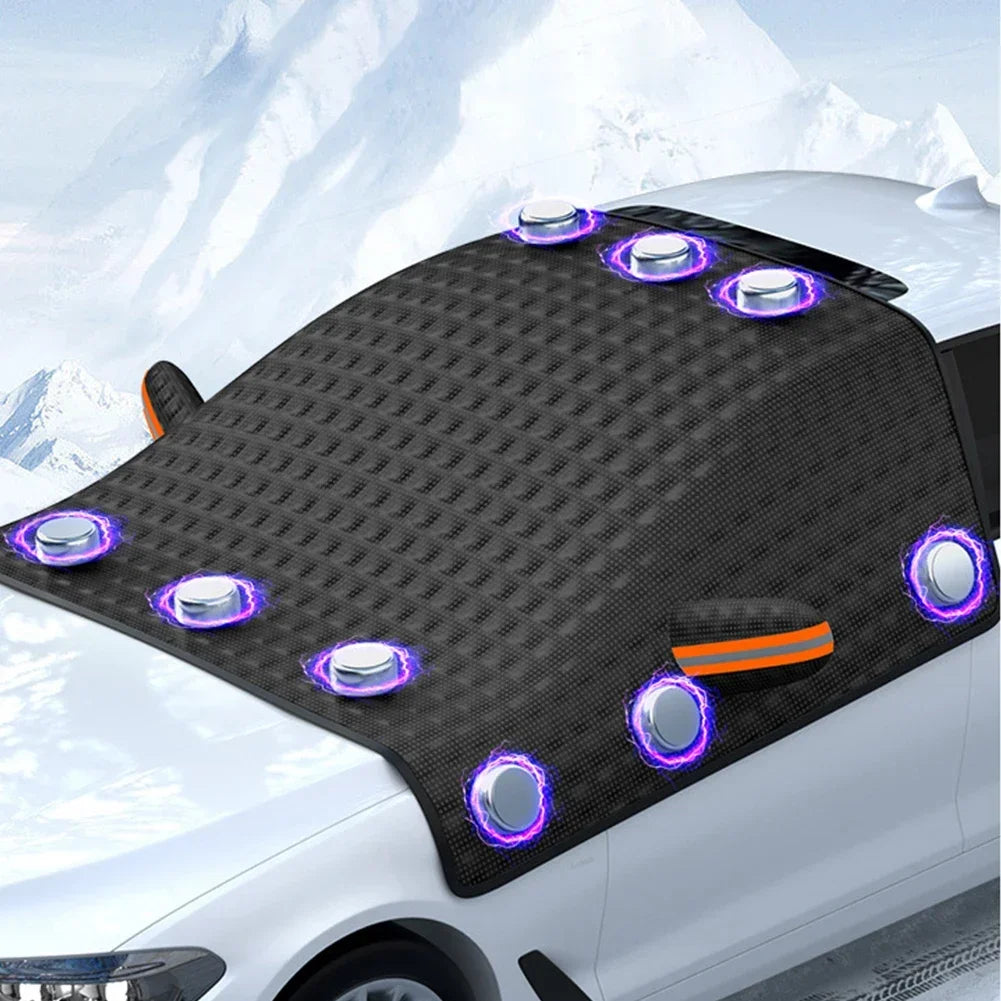 Magnetic Car Snow & Ice Protector All Season Windshield Cover Black