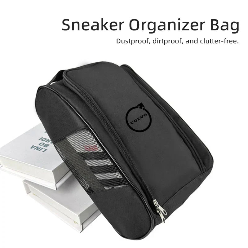 Car Sneakers Storage Bag–Dustproof Travel Shoe Pouch Black
