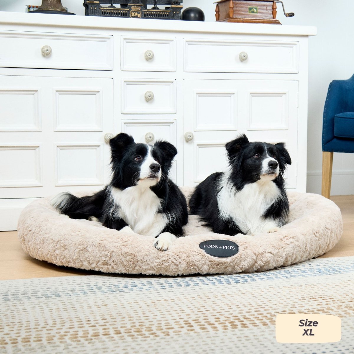 Faux Fur Machine Washable Dog Bed - Sand