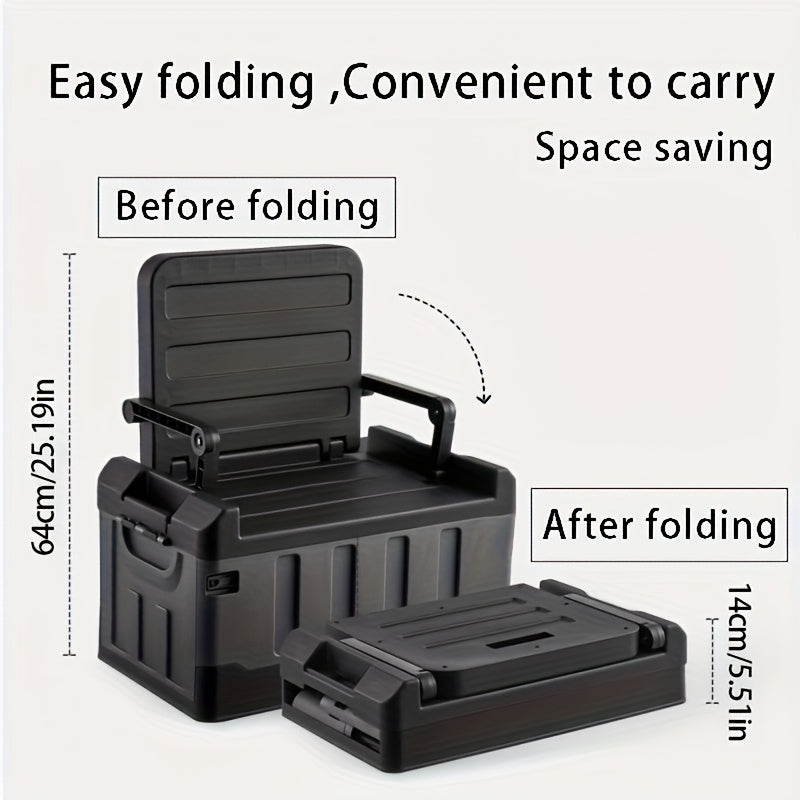 60L Collapsible Car Storage Box for Outdoor & Vehicle