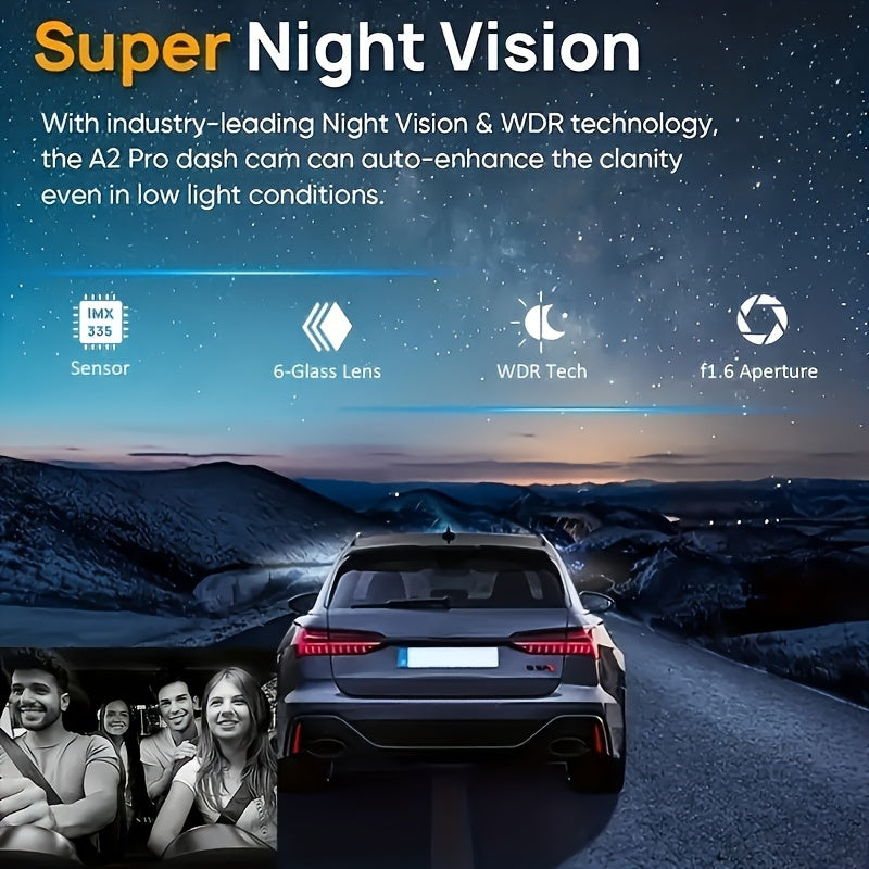 1080P Dual-Lens Car Dash Cam with Night Vision
