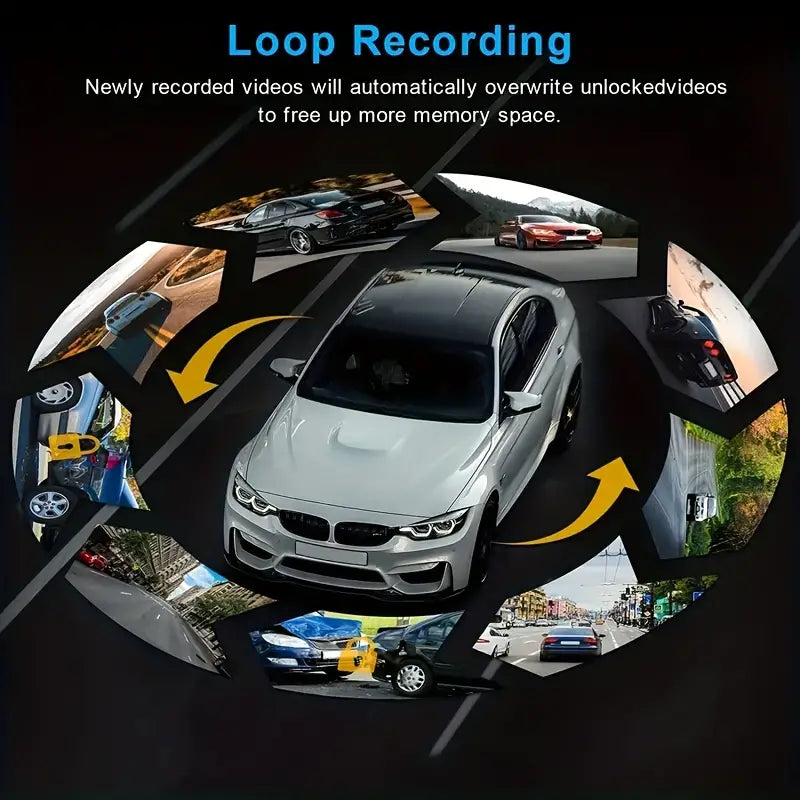 1080P Dual Camera Dash Cam for Cars with 32GB Memory Card