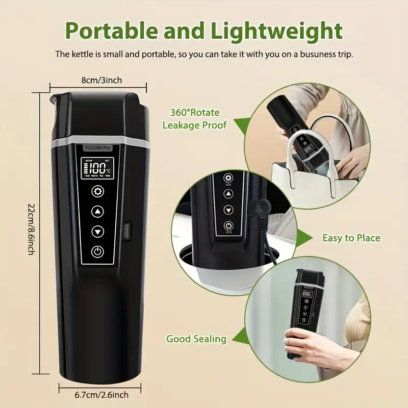 Portable Electric Car Stainless Steel Kettle